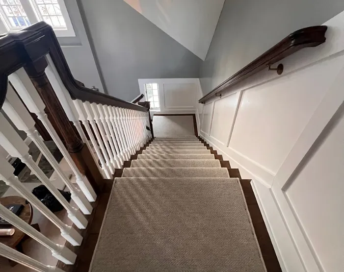 berber carpet heading downstairs 